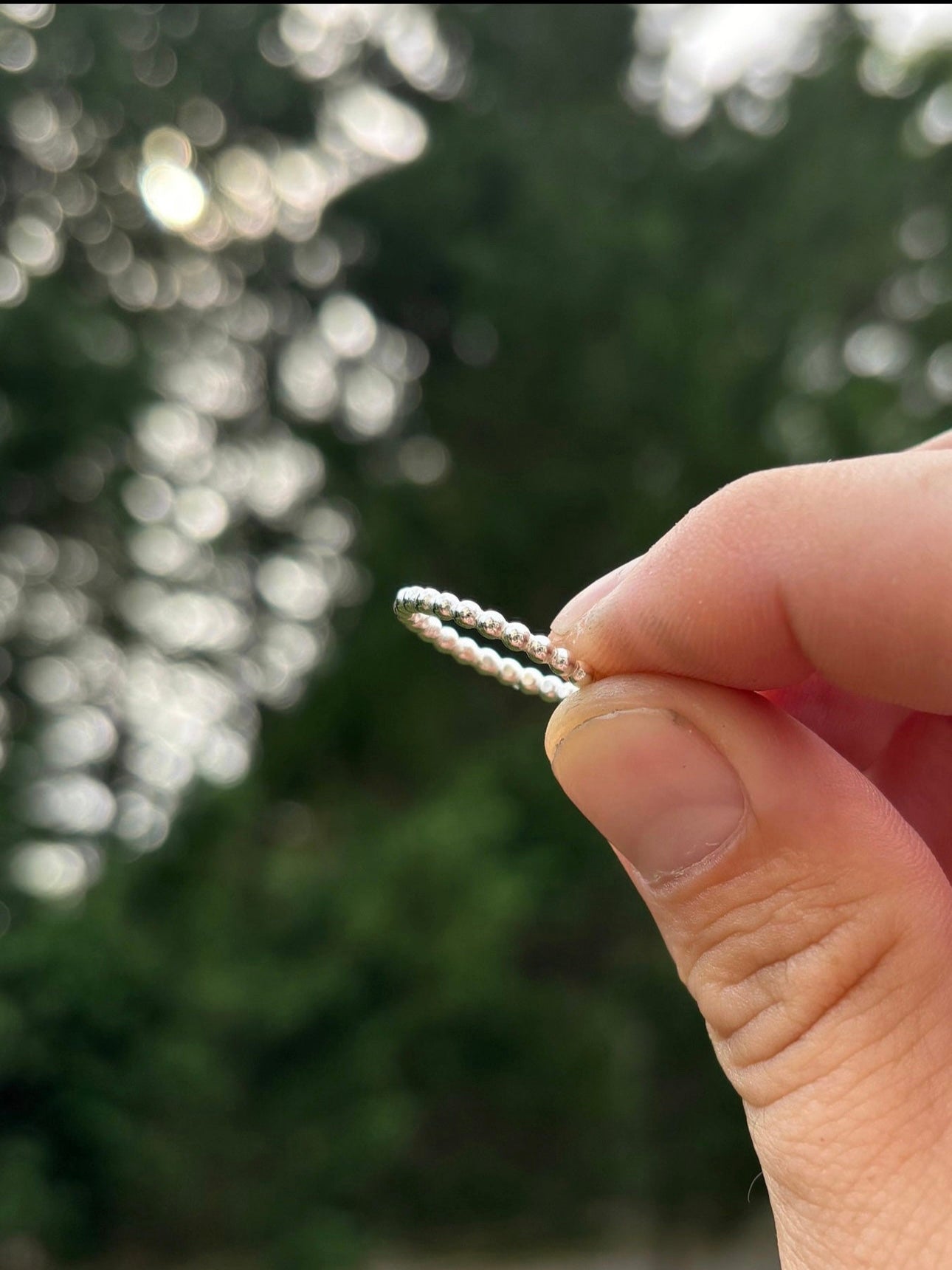 Thick Beaded stackable band