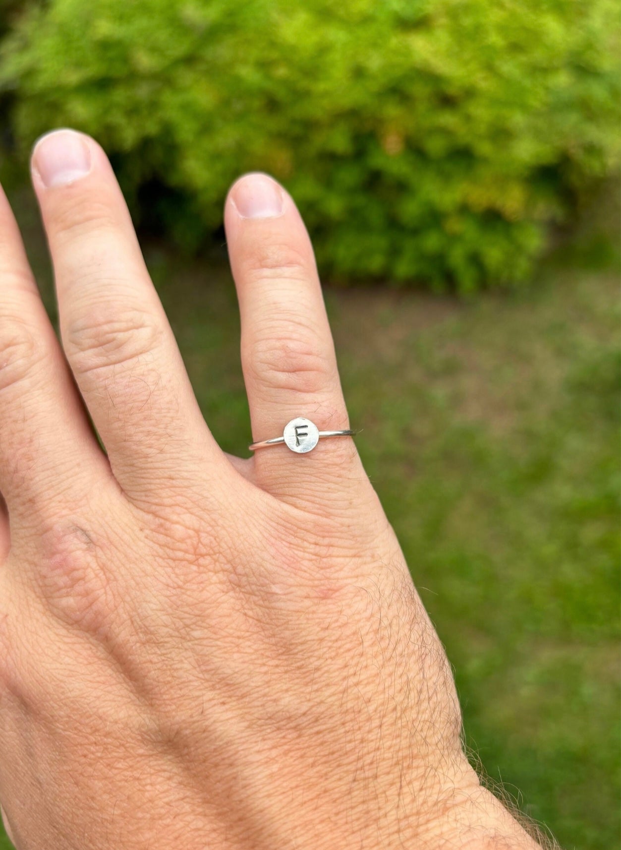 Stamped Initial Ring