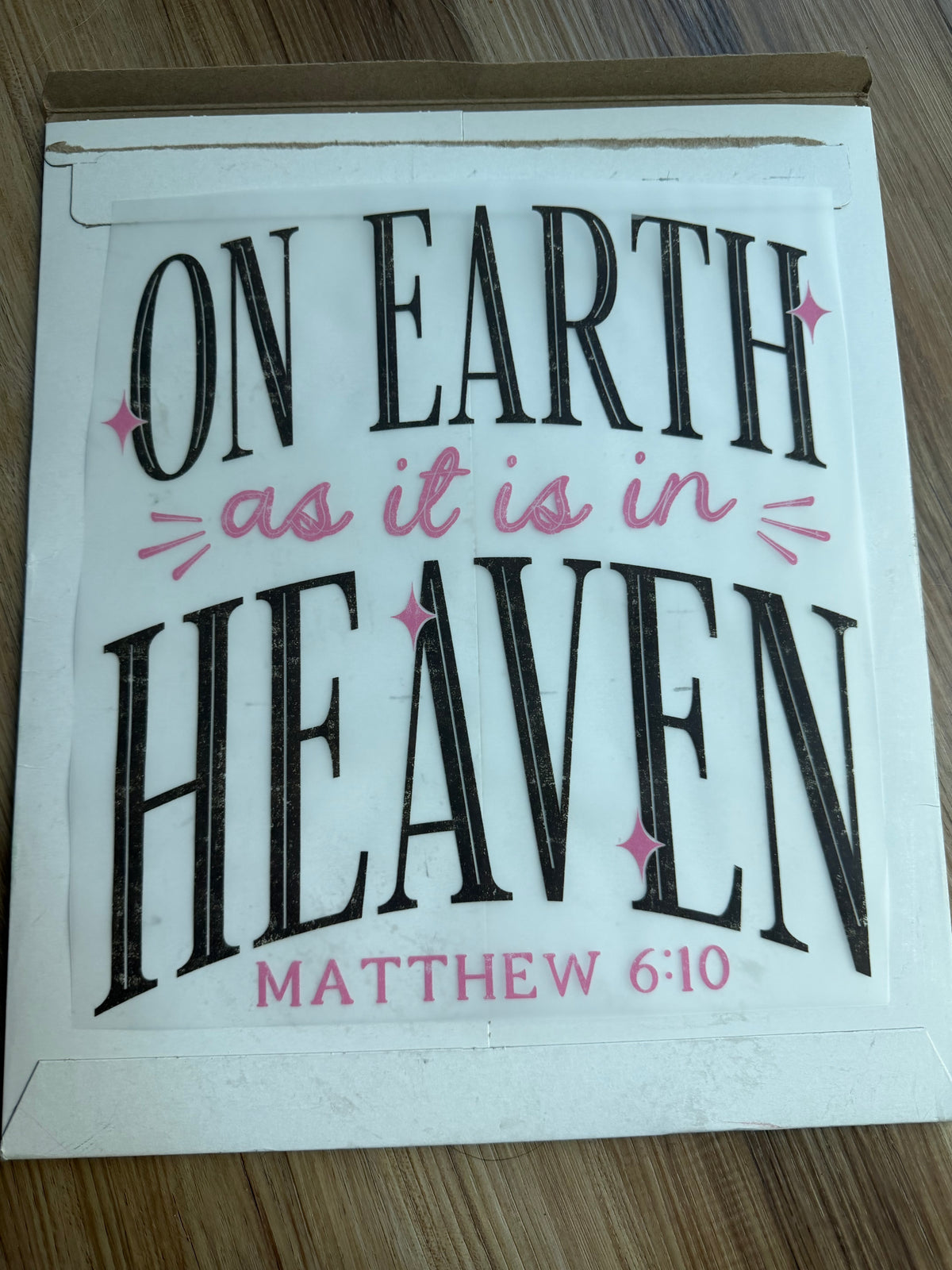 On earth as it is in heaven