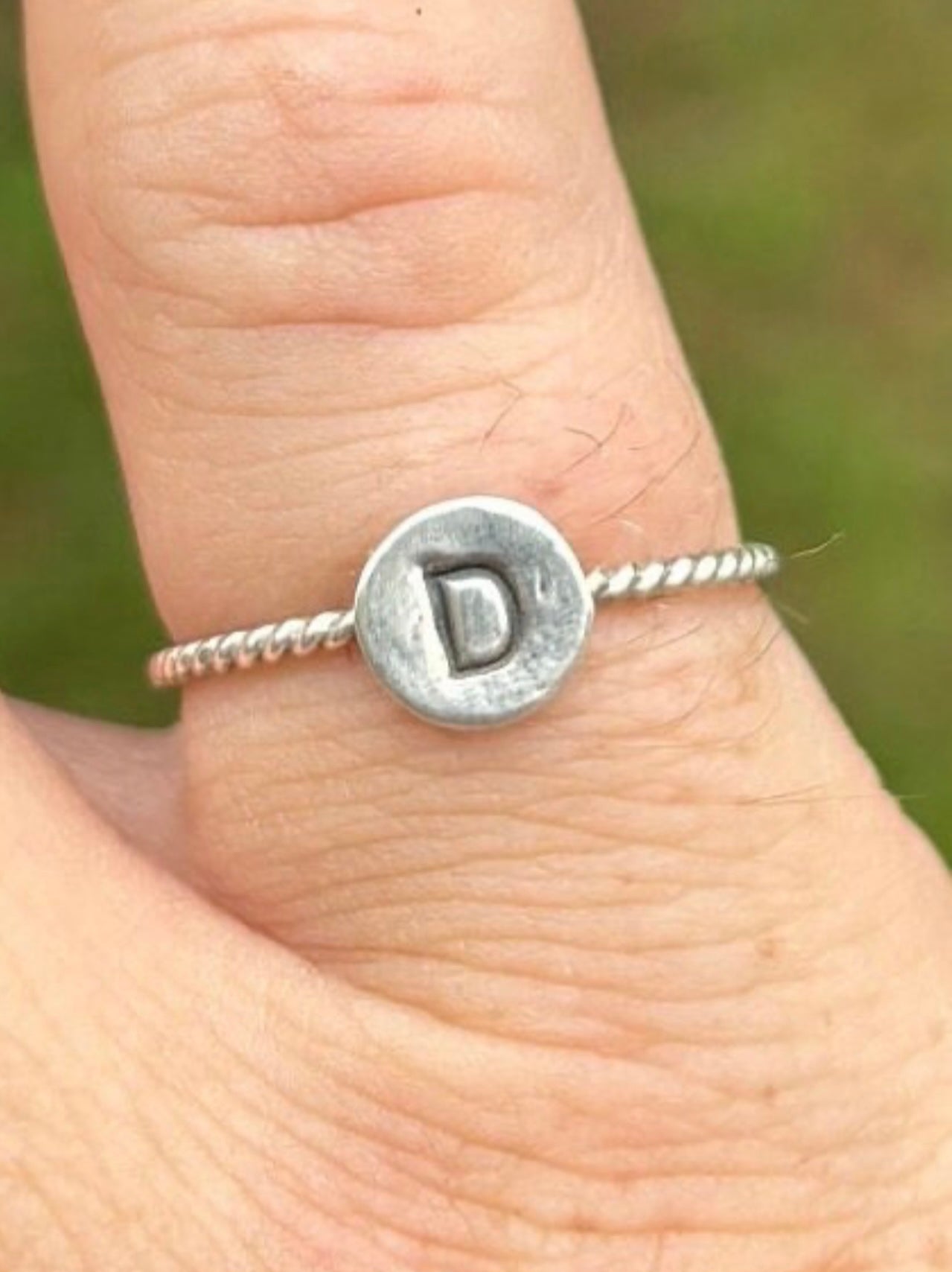 Stamped Initial Ring