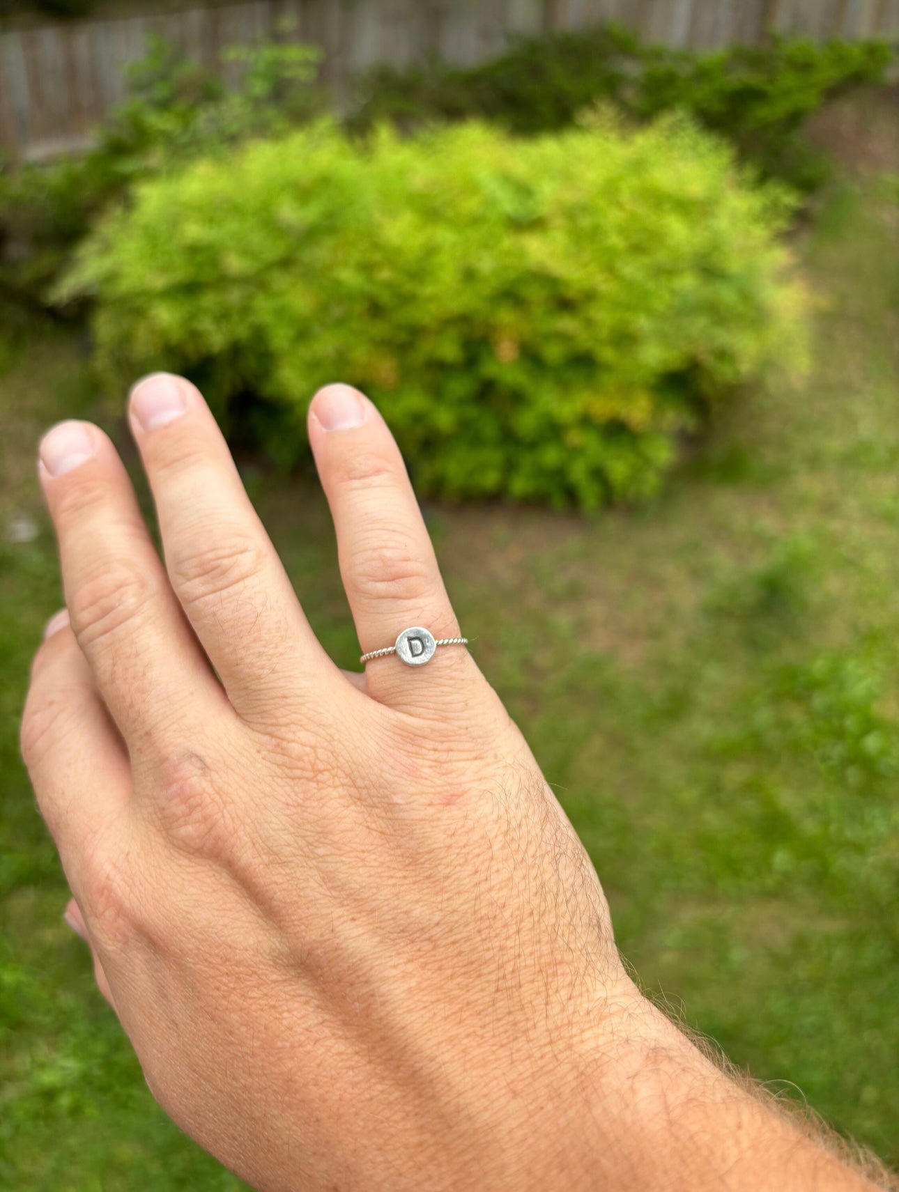 Stamped Initial Ring