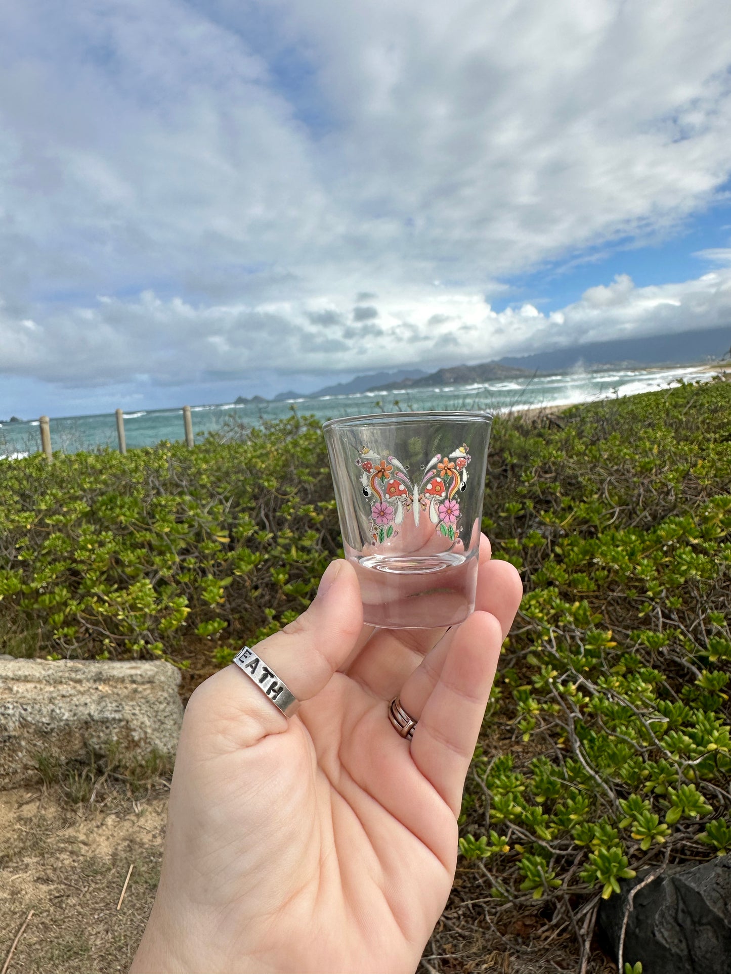 Hippie Butterfly Shot glass