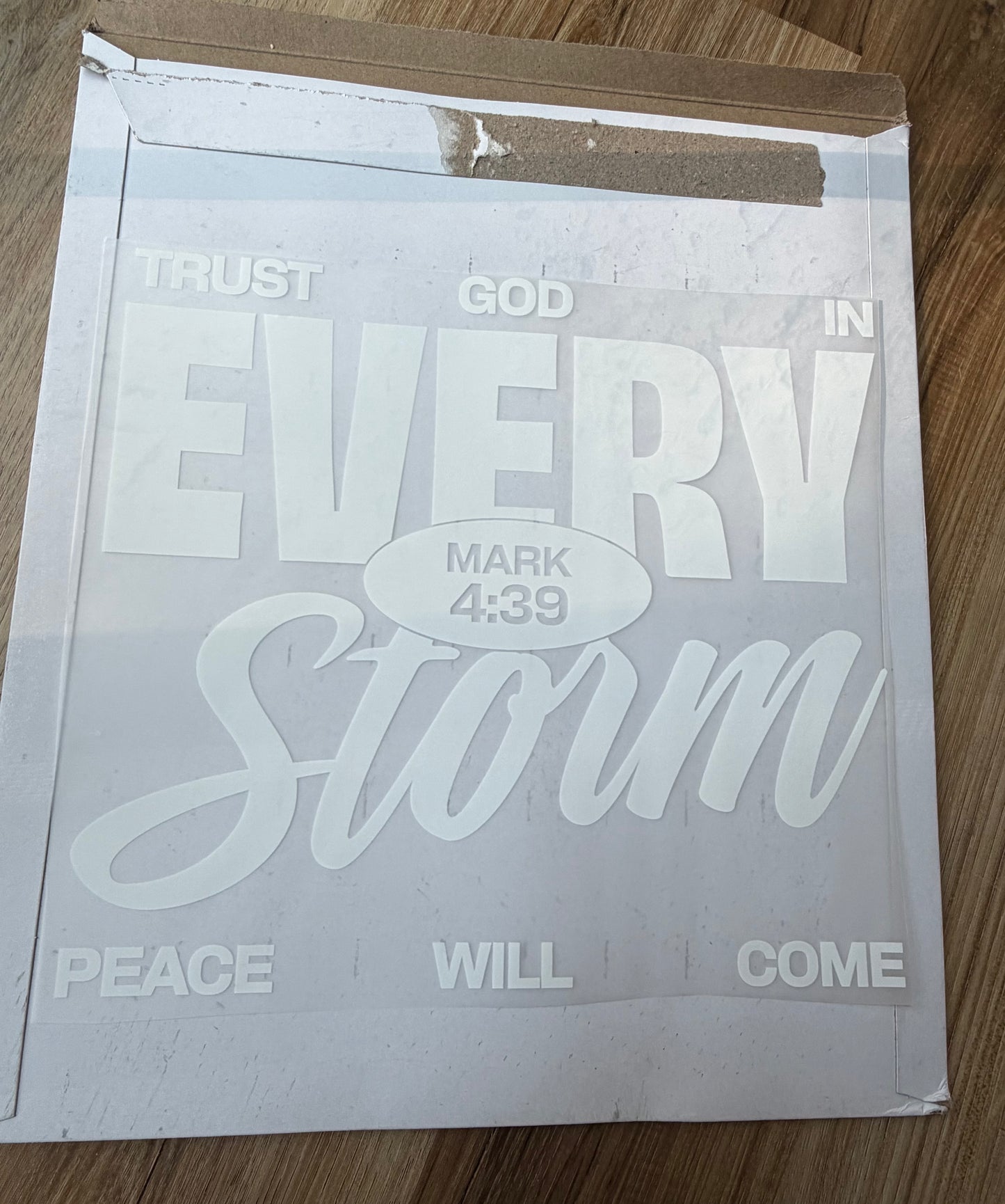 Trust God in every storm - white