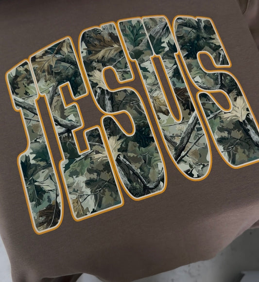 Jesus Camo Crewneck